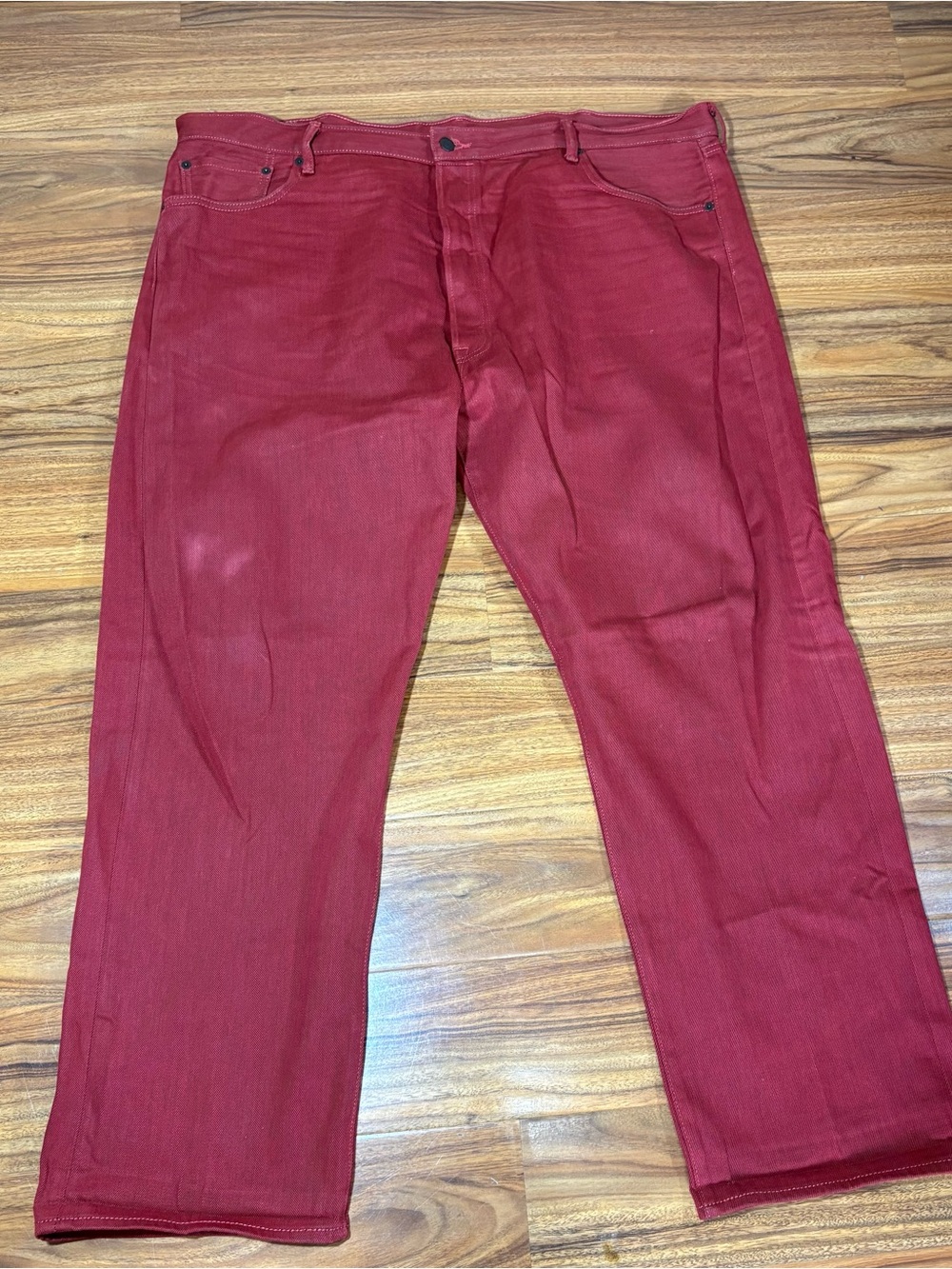 Levi’s 501 XX Burgundy Red Jeans W46 L30 Button Fly Straight Leg